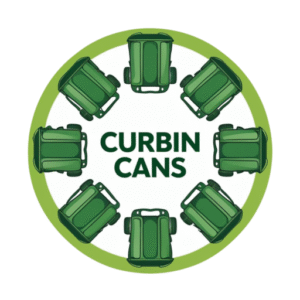 minimalist logo for curbin cans