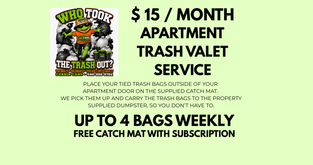 apartment valet service price card